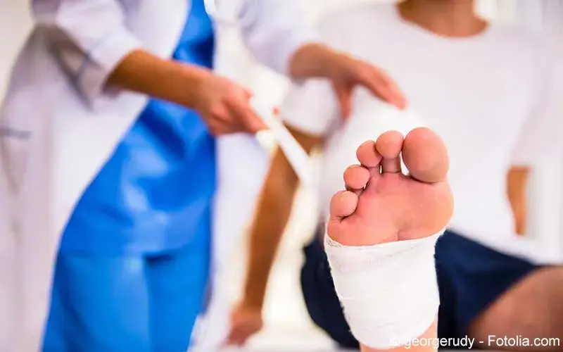 Wundversorgung am Fuß