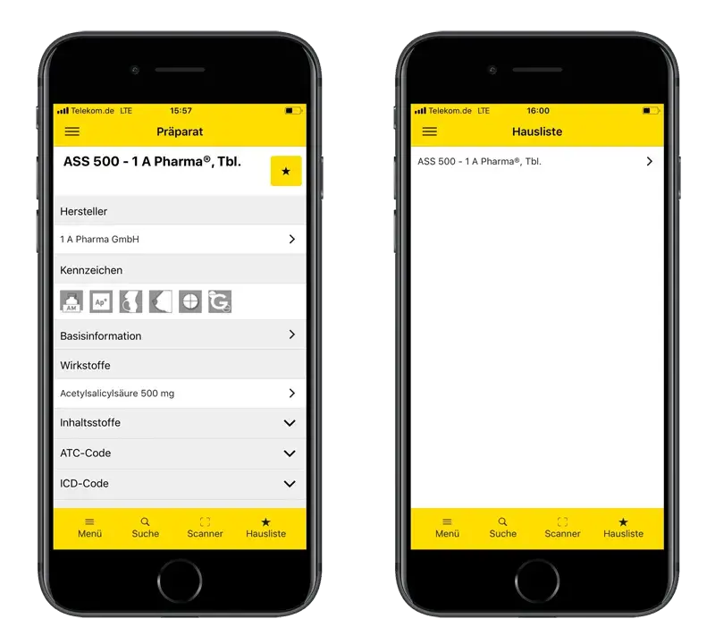 Gelbe Liste App Hausliste
