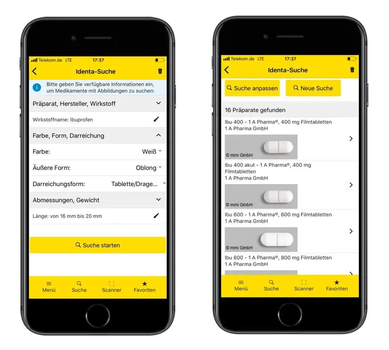 Gelbe Liste App Identa