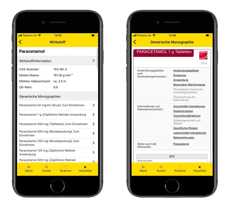 Gelbe Liste App Wirkstoffinformation