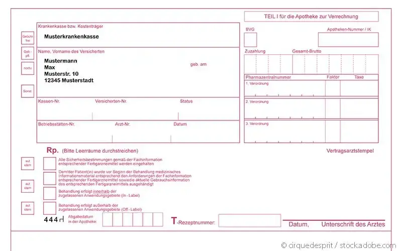 T-Rezept Printformular