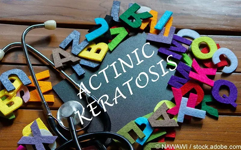 Aktinische Keratose Schriftzug