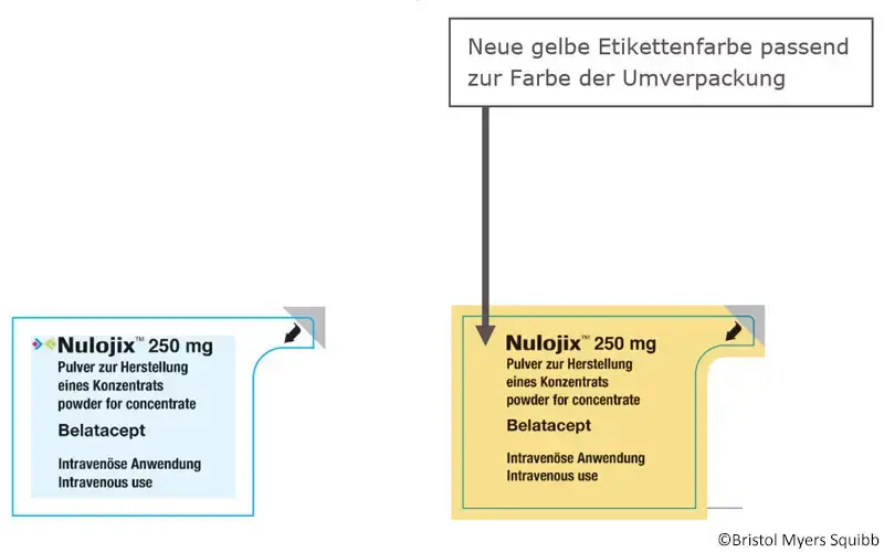 Vergleich Etikett Nulojix-Flaschen