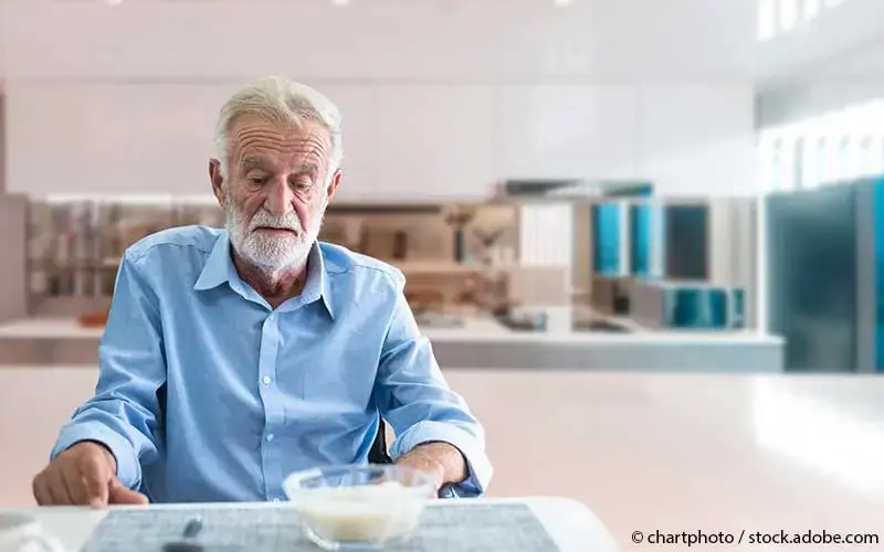 Älterer Mann Mangelernährung