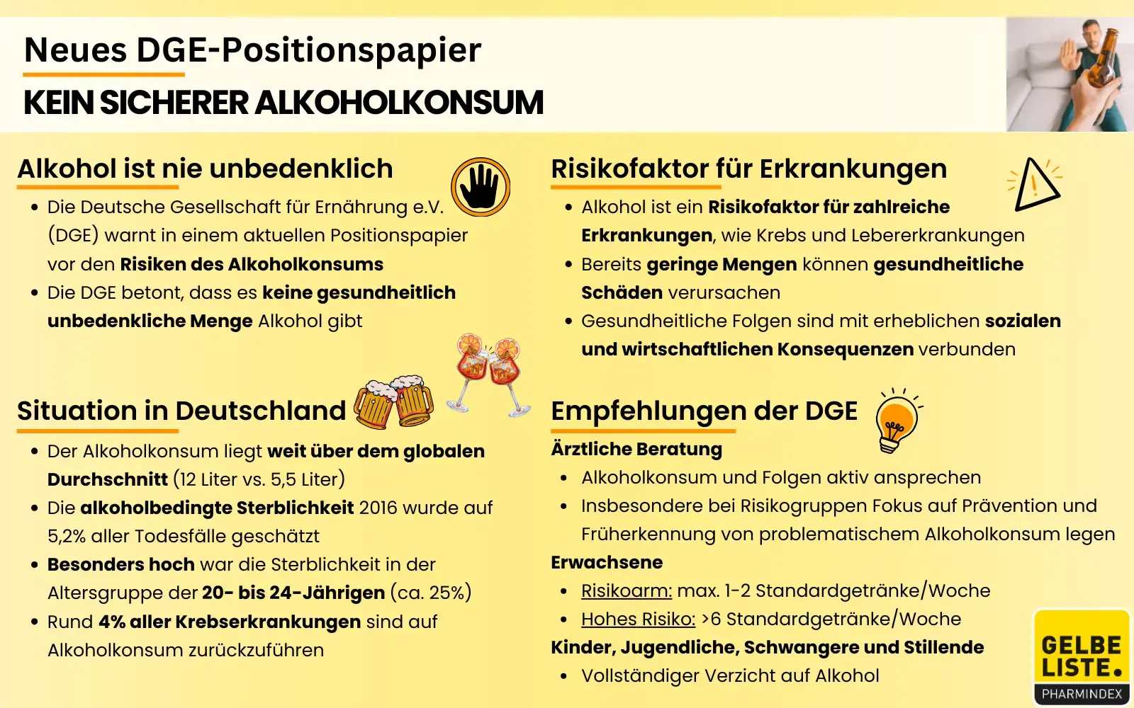DGE: Kein sicherer Alkoholkonsum 
